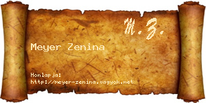 Meyer Zenina névjegykártya